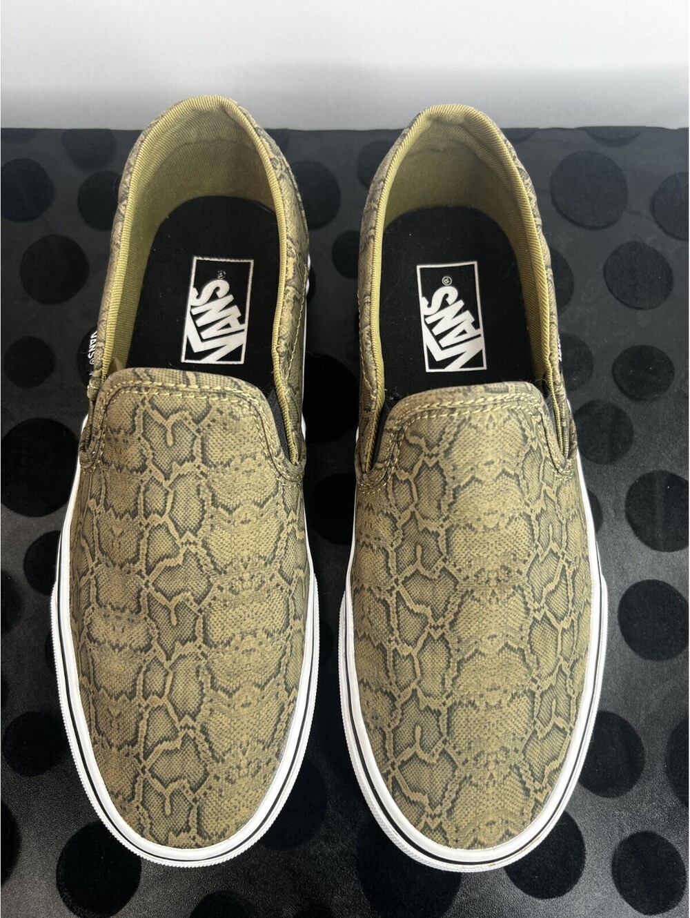 Vans Asher Kelp Snakeskin Snake Print Slip On Shoes Women’s Size 8.5 OTW
